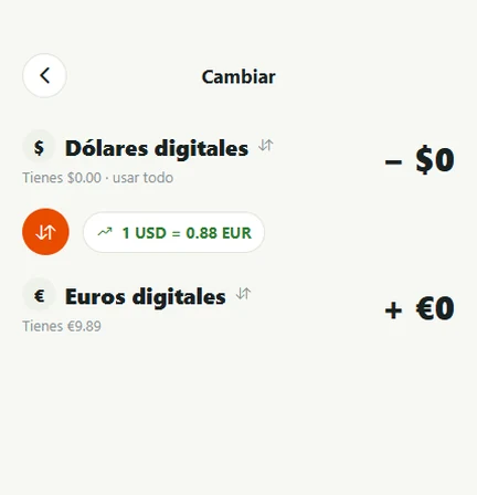 Cambiar en la app Banx
